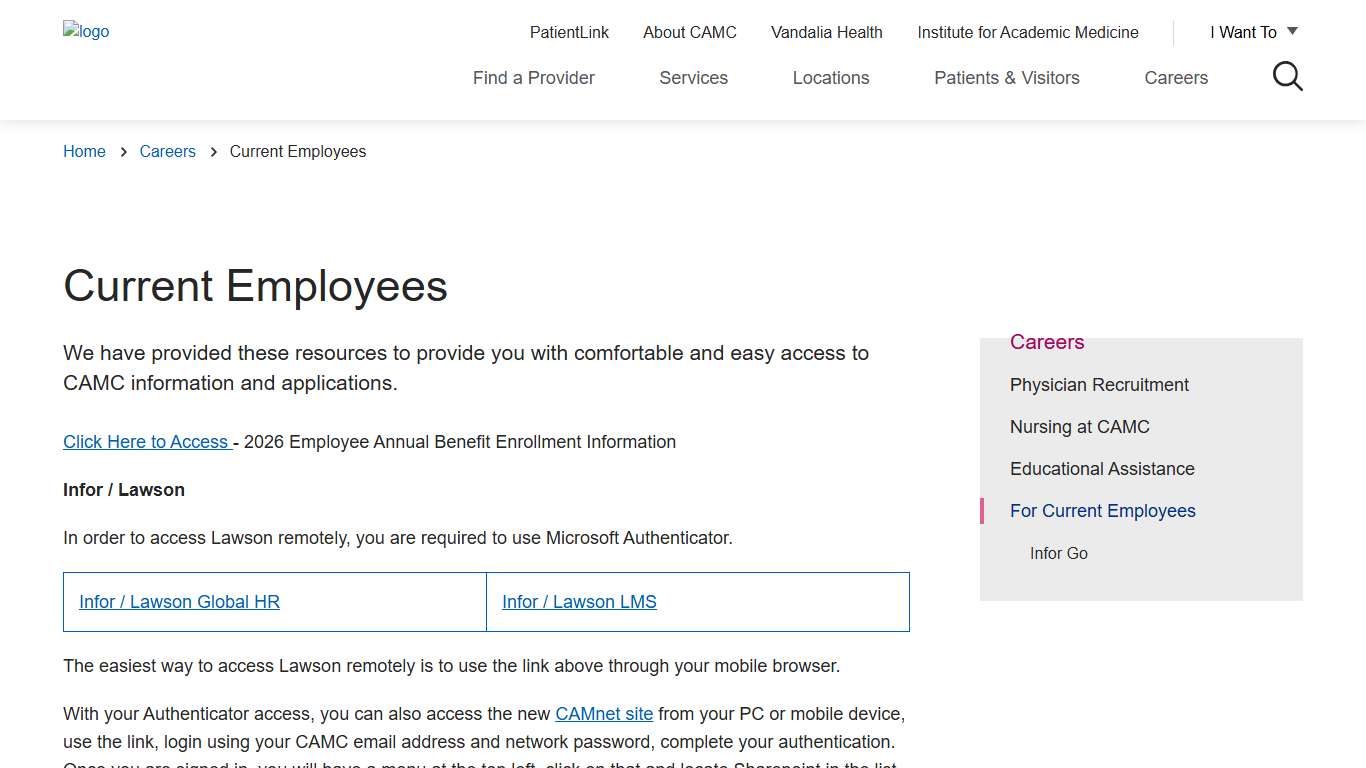 Employee Information CAMC